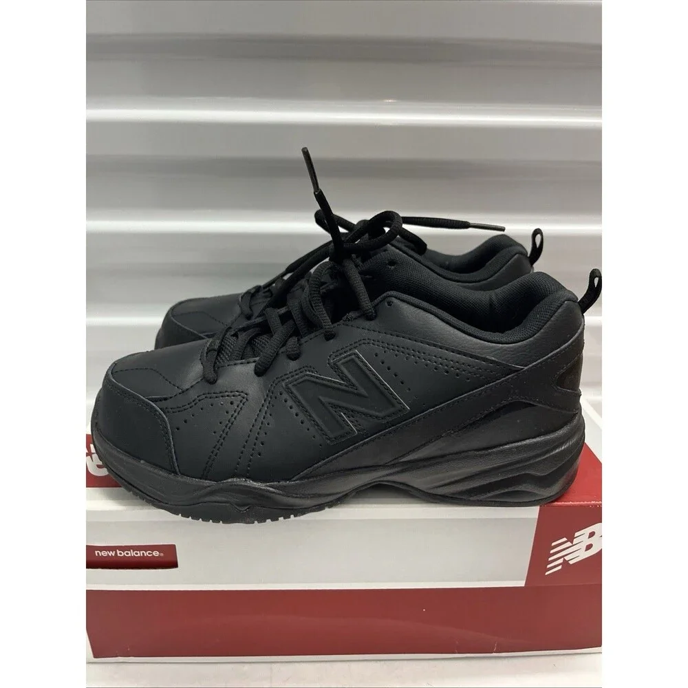 New Balance Triple Black 624 Lace Up Big Kid Uniform Sneakers Shoes SZ 2.5 X W